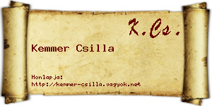 Kemmer Csilla névjegykártya